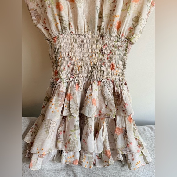 OLIVACEOUS SMOCKED WAIST DRESS SZ L - Picture 4 of 6